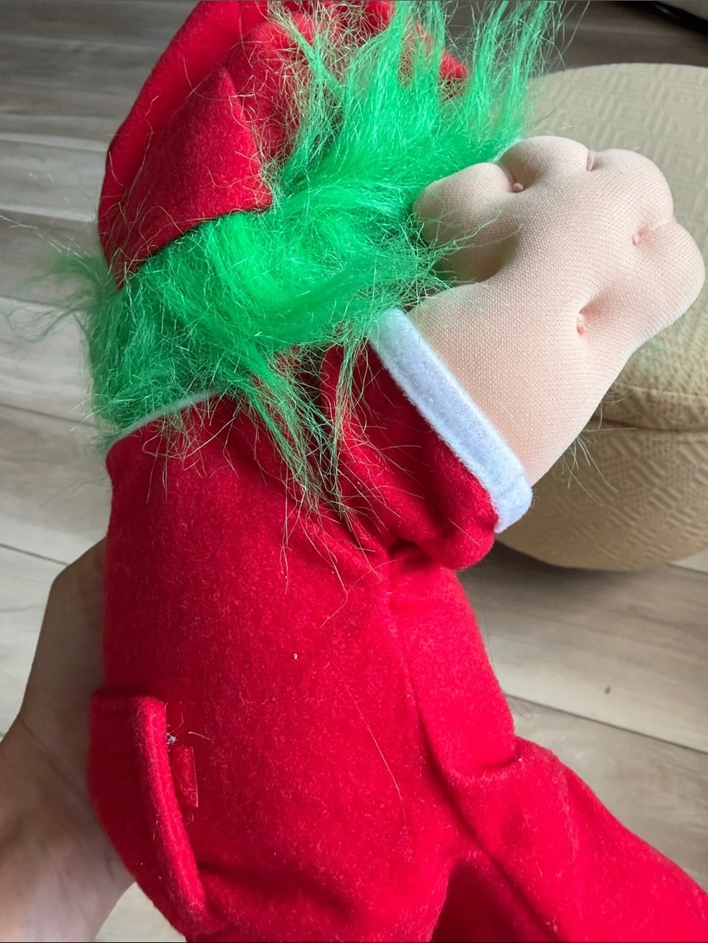 New Red Holiday Troll Plush Doll with Green Hair - Kids Toy